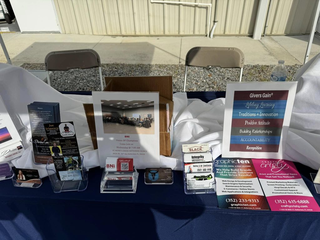 Printed marketing materials for a trade show