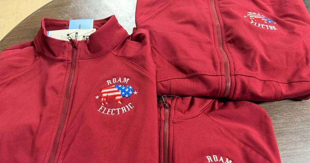 custom embroidered sweatshirts for an electrician in Ocala